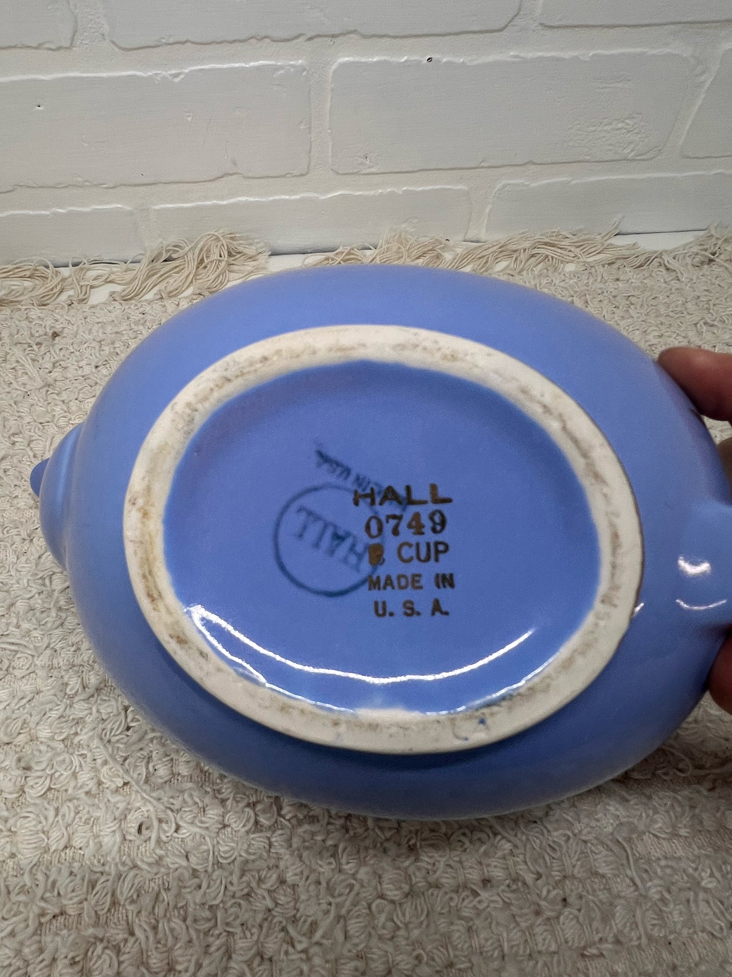 Hall Blue & Gold 8 Cup Lidded Teapot w/ Teabag Hook