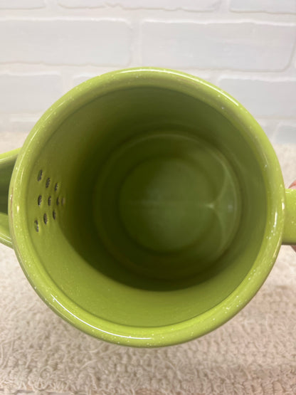 Vintage Green Speckled Enamelware Coffee Pot