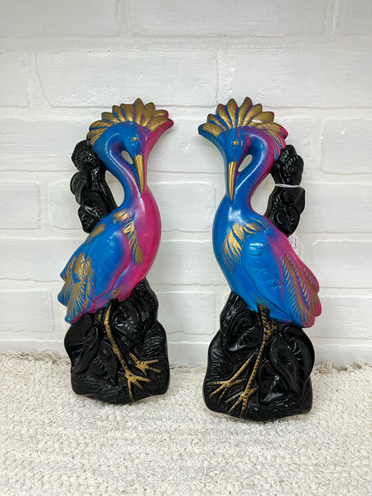 Miller Studios 1969 birds of paradise chalkware wall art