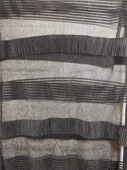 Size L Moss Copenhagen Striped Sheer Black Long Sleeved Top