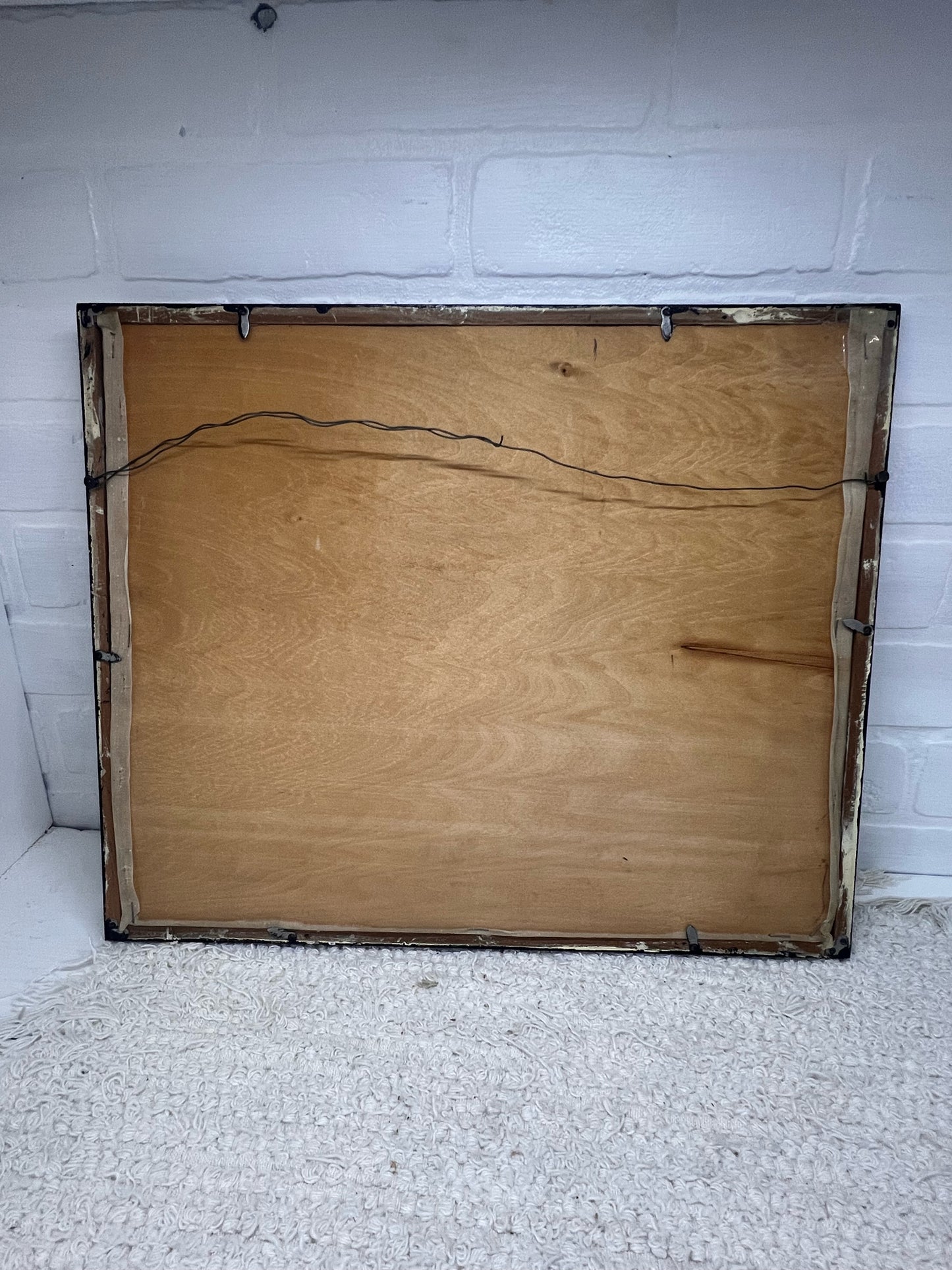 Vintage Framed Painting on Silk - Japanese Snowy Mountain Scene