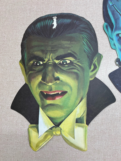 Vintage Universal Movie Monster Dracula, Frankenstein & Wolf Man 1960's Portrait