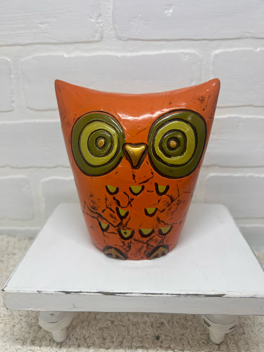 Fitz & Floyd MCM Orange Owl Bank