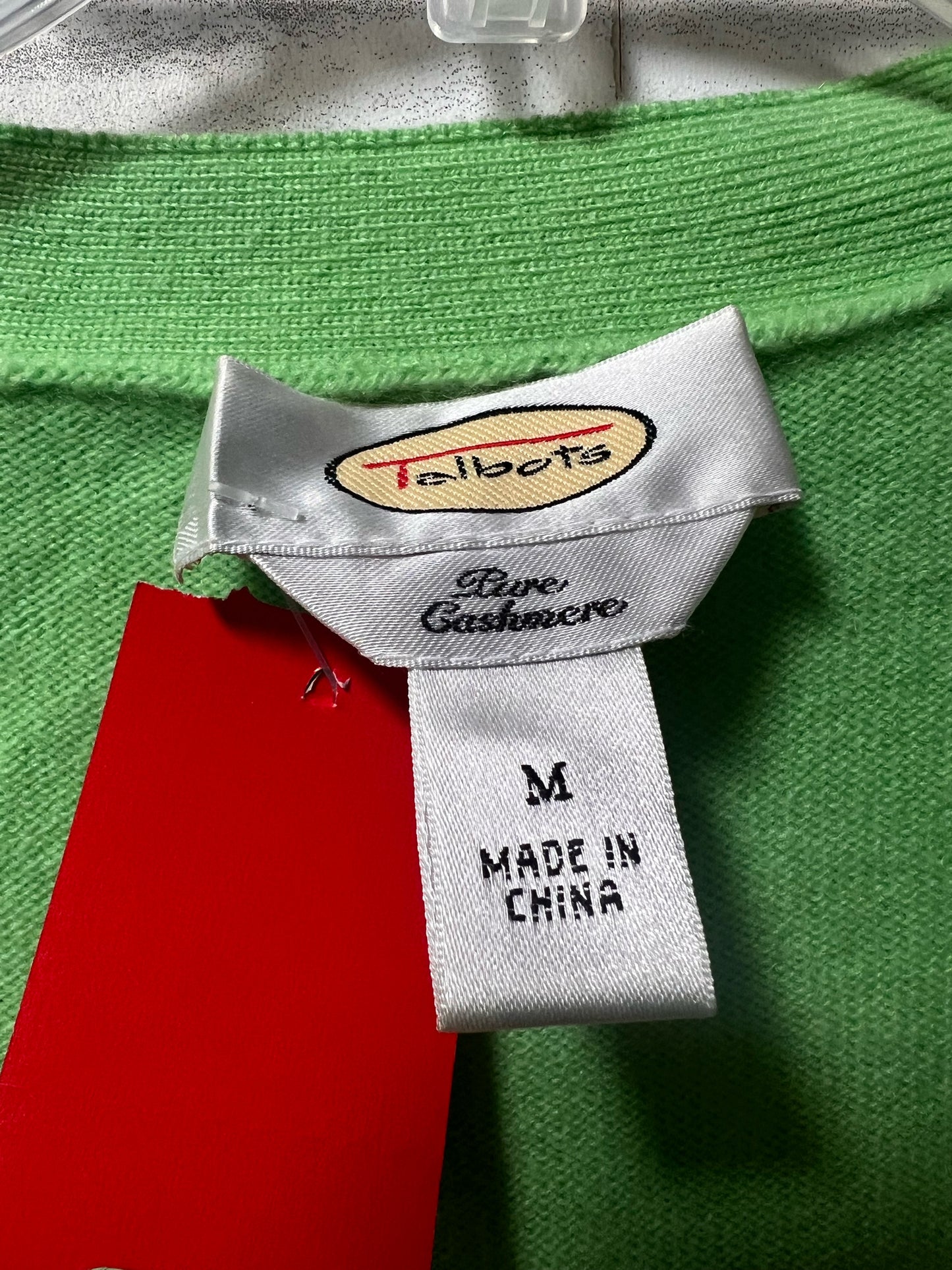 Size M Talbots Light Green Cashmere Cardigan