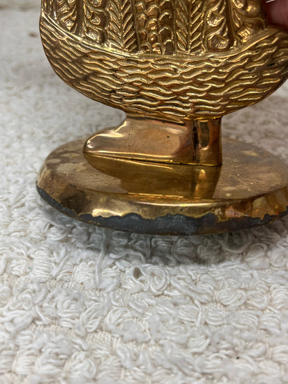 Vintage Brass Santa Taper Candle Holder