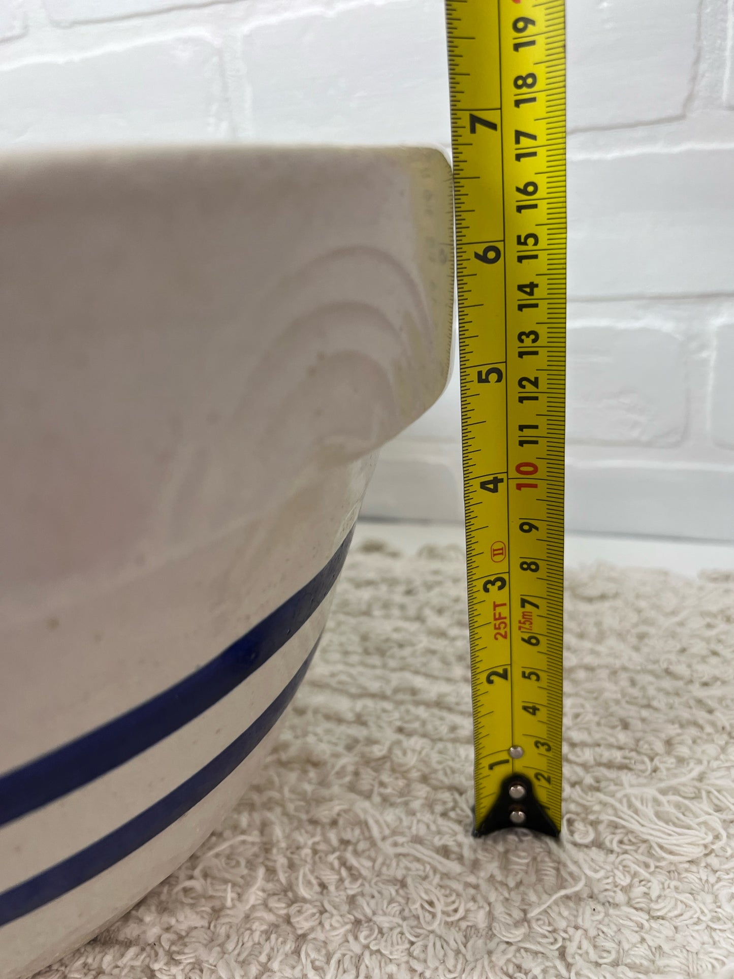 Ransbottom Roseville 12" Mid-Century Blue Banded Bowl