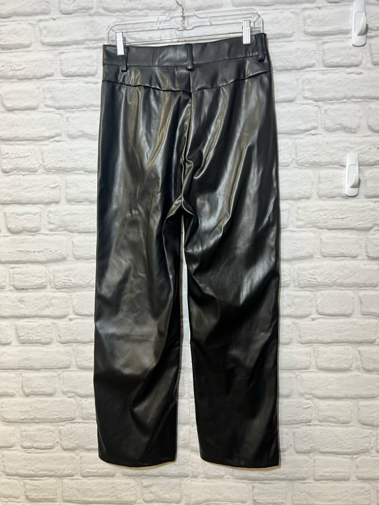 Pink Lily Size M black faux leather pants