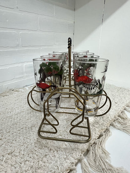 Hazel Atlas hunting/pheasant/dog glass set