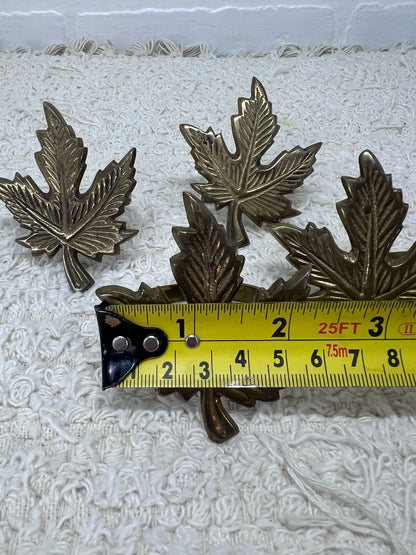 Brass Maple Leaf Napkin Ring Set (4)