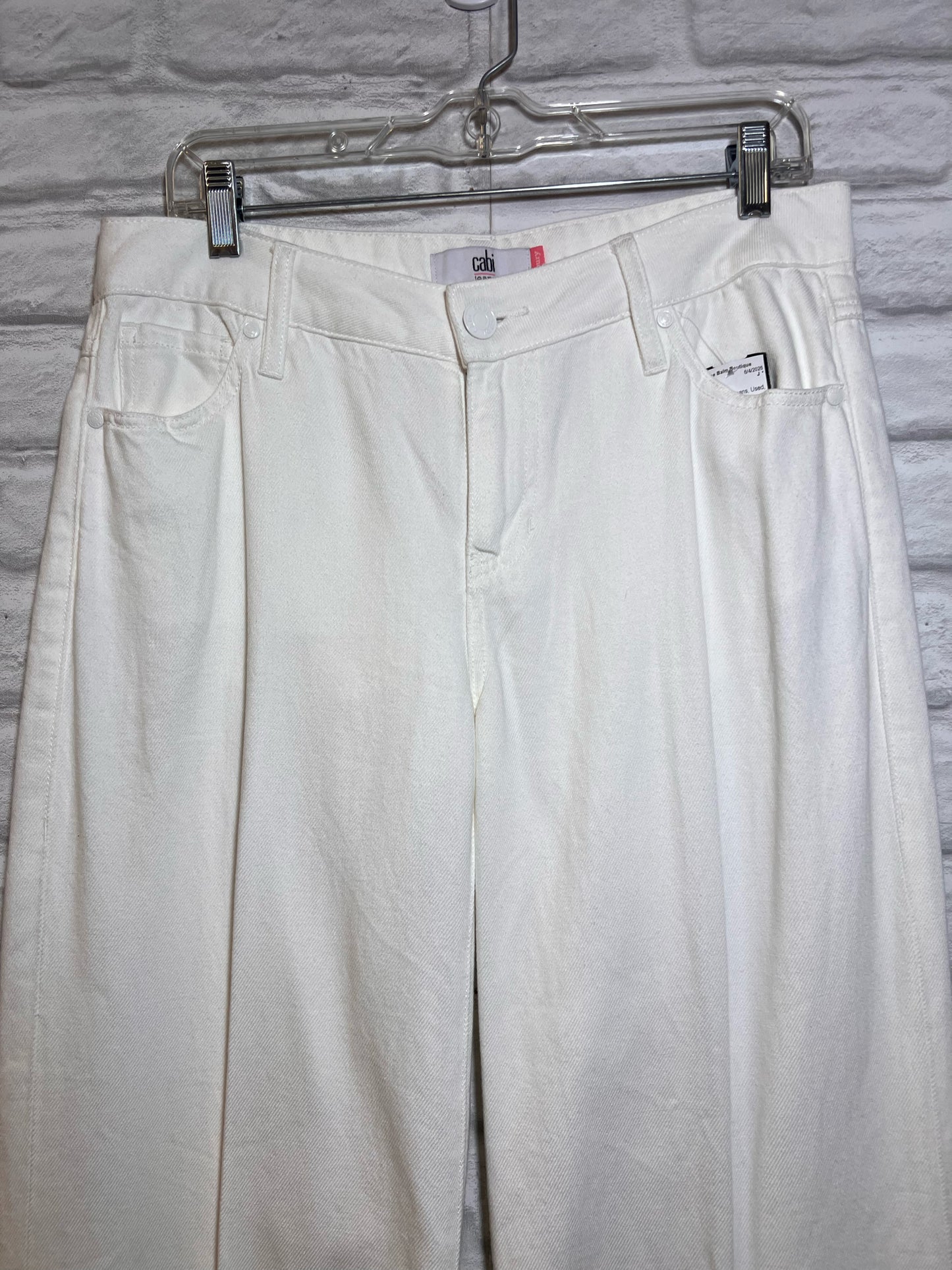 CAbi Size 4 Ashbury White Wide Leg Jeans