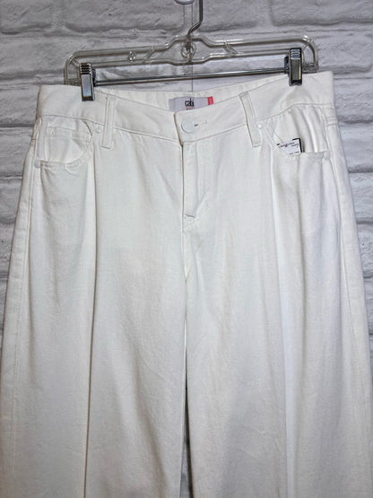 CAbi Size 4 Ashbury White Wide Leg Jeans