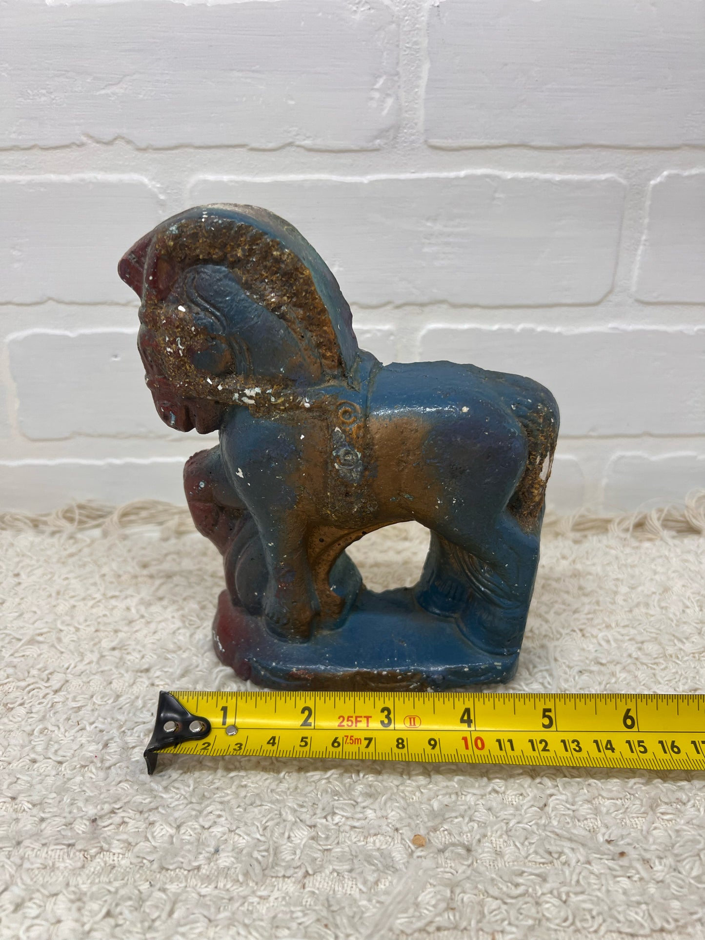 Vintage Chalkware Blue Horse - Carnival Prize