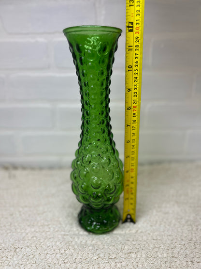 MCM Green Glass Bubble Vase