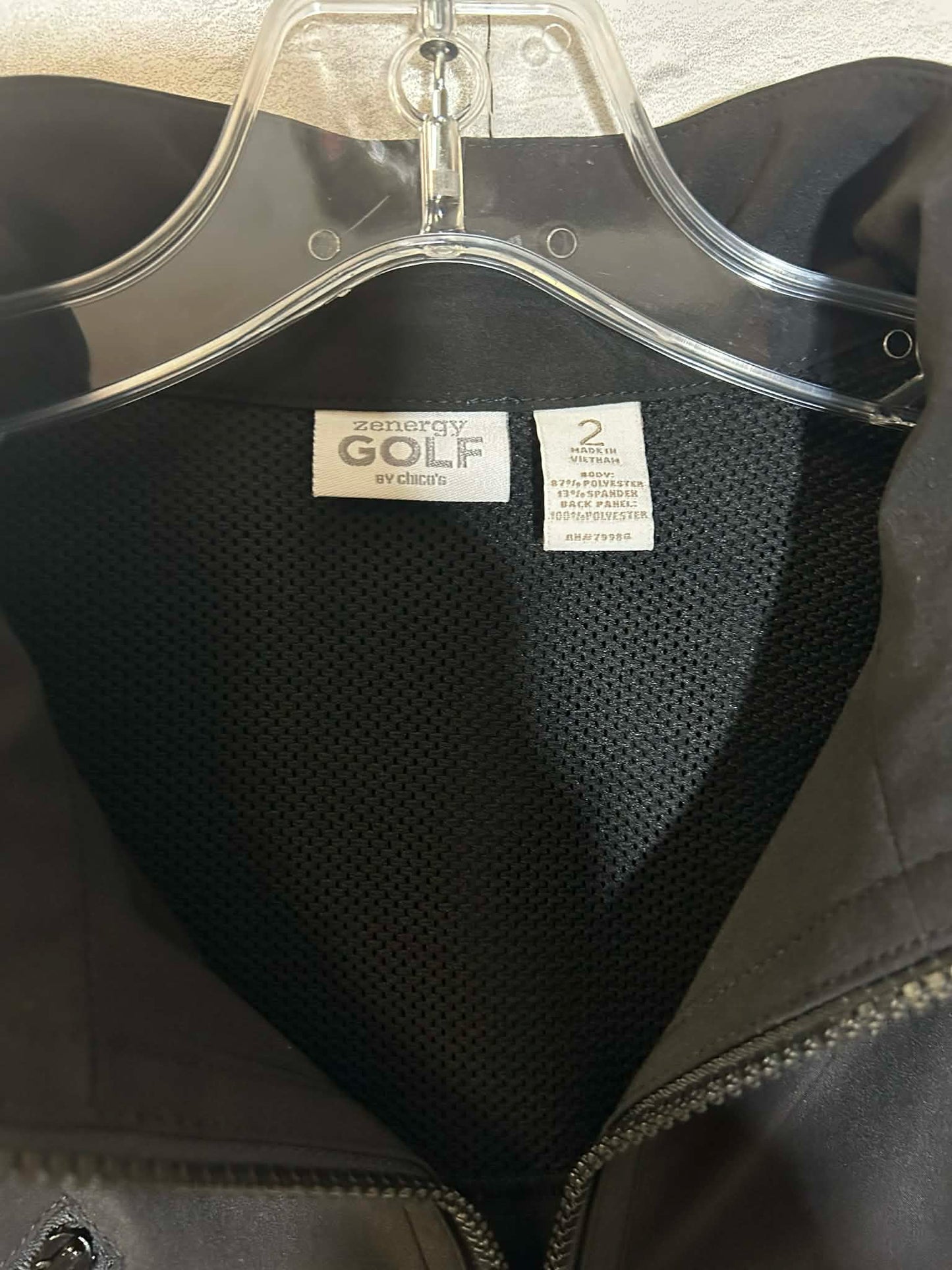 Size L Zenergy Golf by Chico's Black Zip Up Jacket