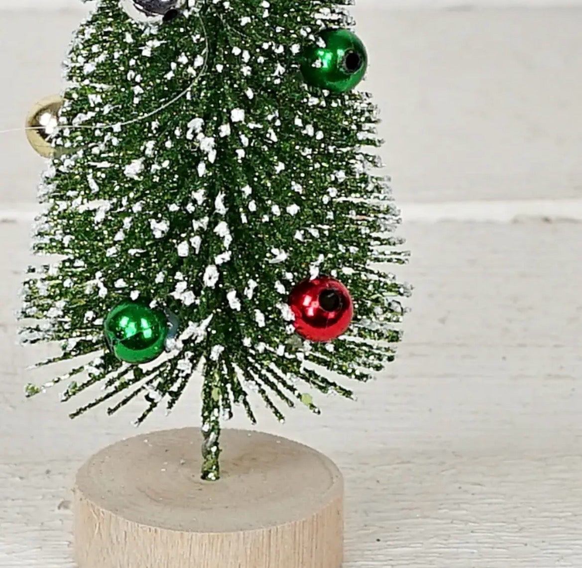 NEW Bottlebrush Tree Glittery Snow 8 Inch