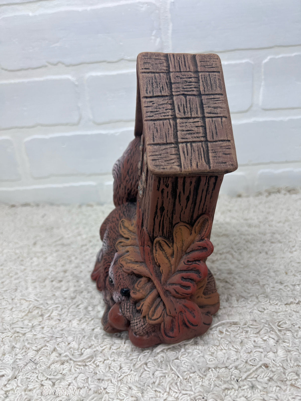 Vintage Ceramic Squirrel w/ Birdhouse