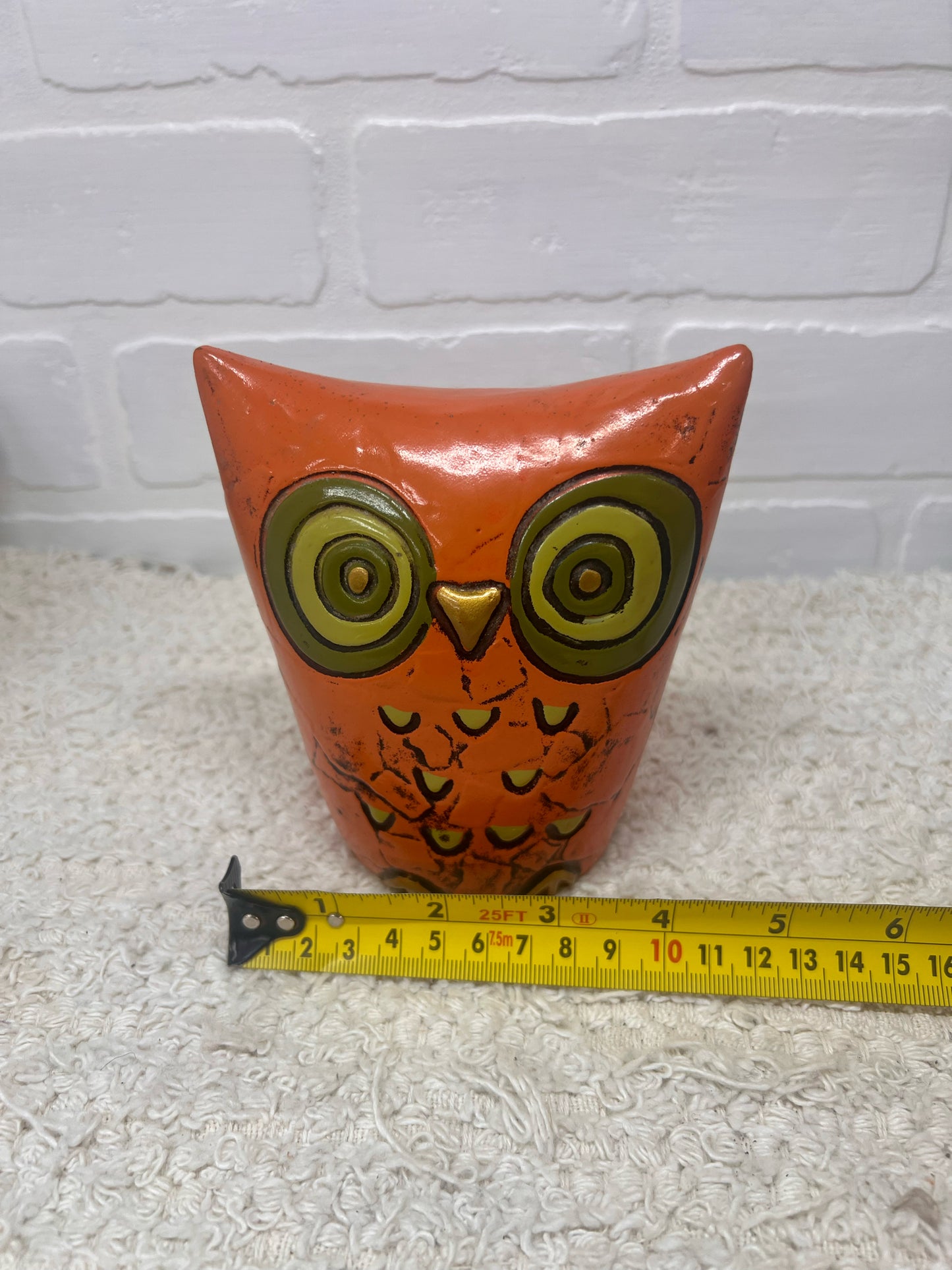 Fitz & Floyd MCM Orange Owl Bank