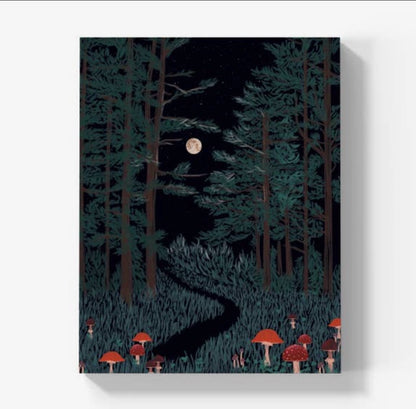 Moonlit Forest Journal - Lined Notebook