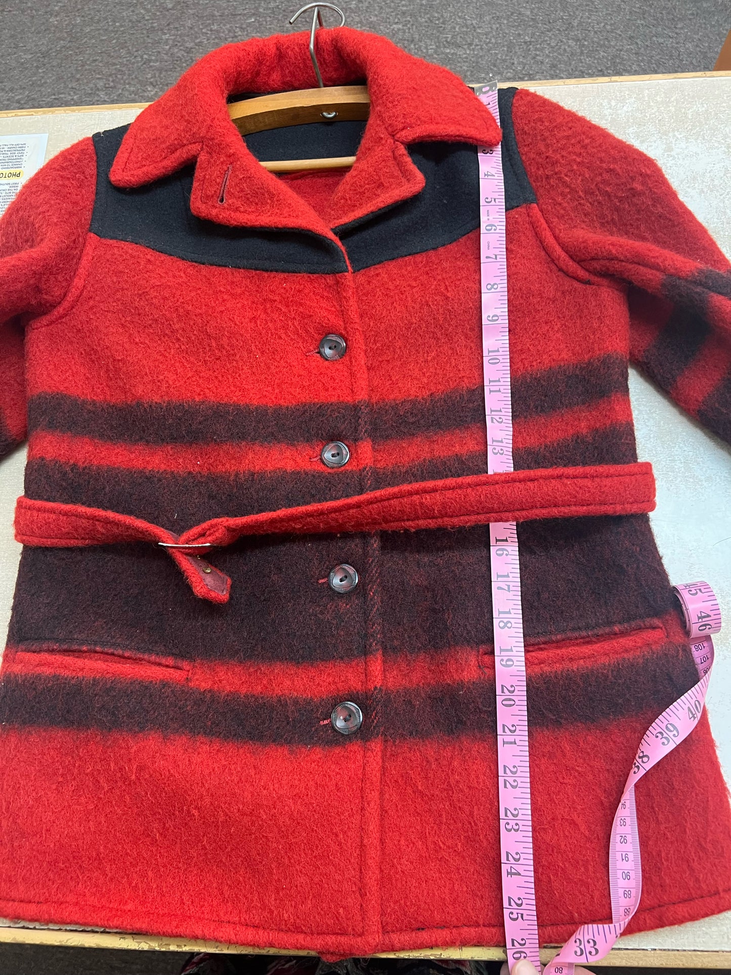 Field & Stream Red & Black Vintage Wool Coat