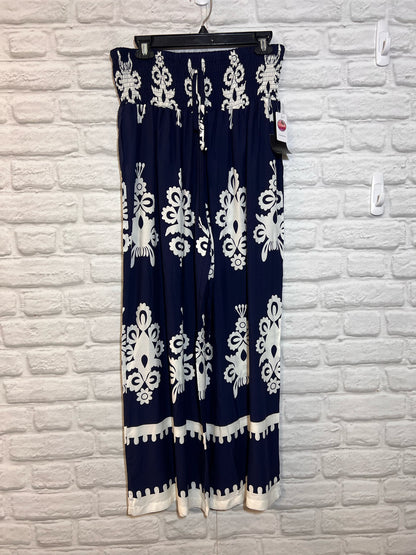 The Coast Size XL Navy White Printed Wide Leg NWT Pants