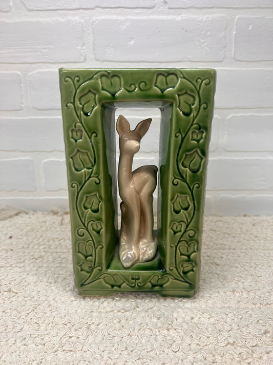 Shawnee Pottery Divided Deer Vase
