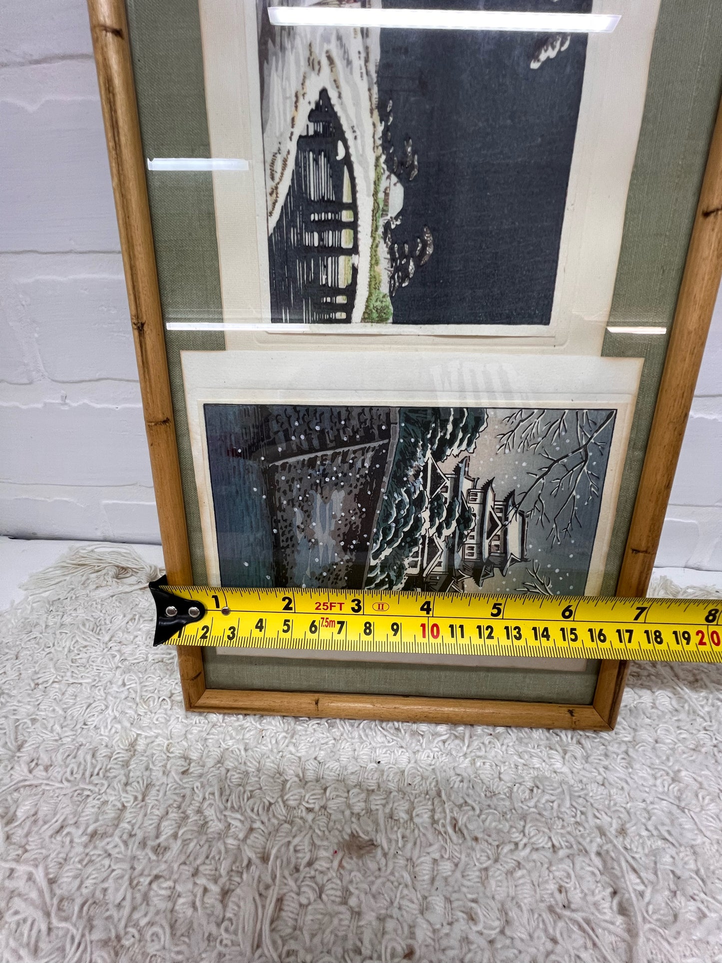 Vintage Framed Series of 1930's/1940's Japanese Block Print Postcards