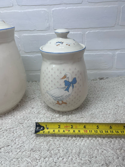 Aunt Rhody Set of 3 Lidded Goose Canisters