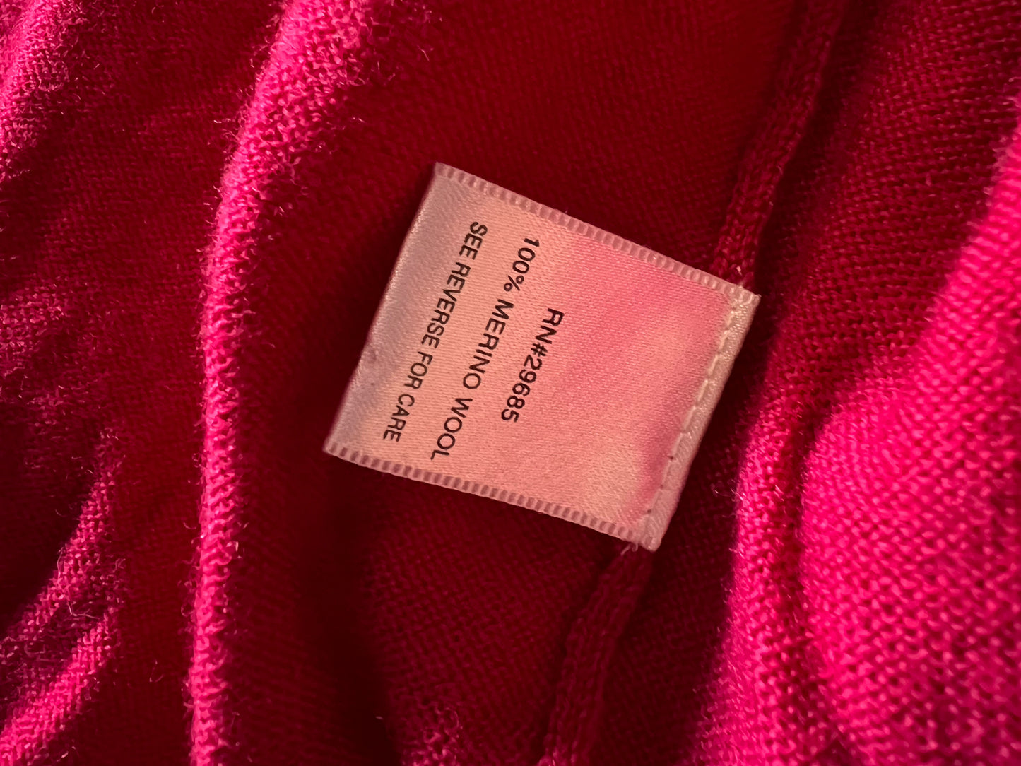 Size XL Pendleton Bright Pink/Fuchia 100% Merino Wool Cardigan