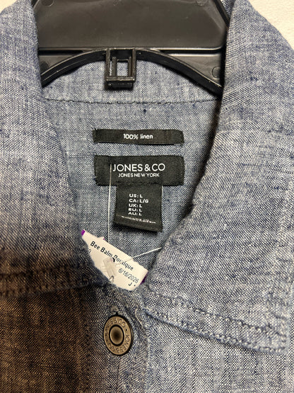 Size L Jones & Co Linen Shirt - Blue