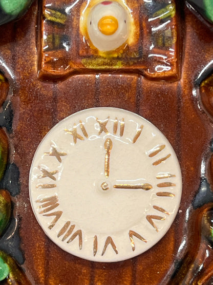 Vintage Ceramic Wall Pocket - Cuckoo Clock with Squirrel