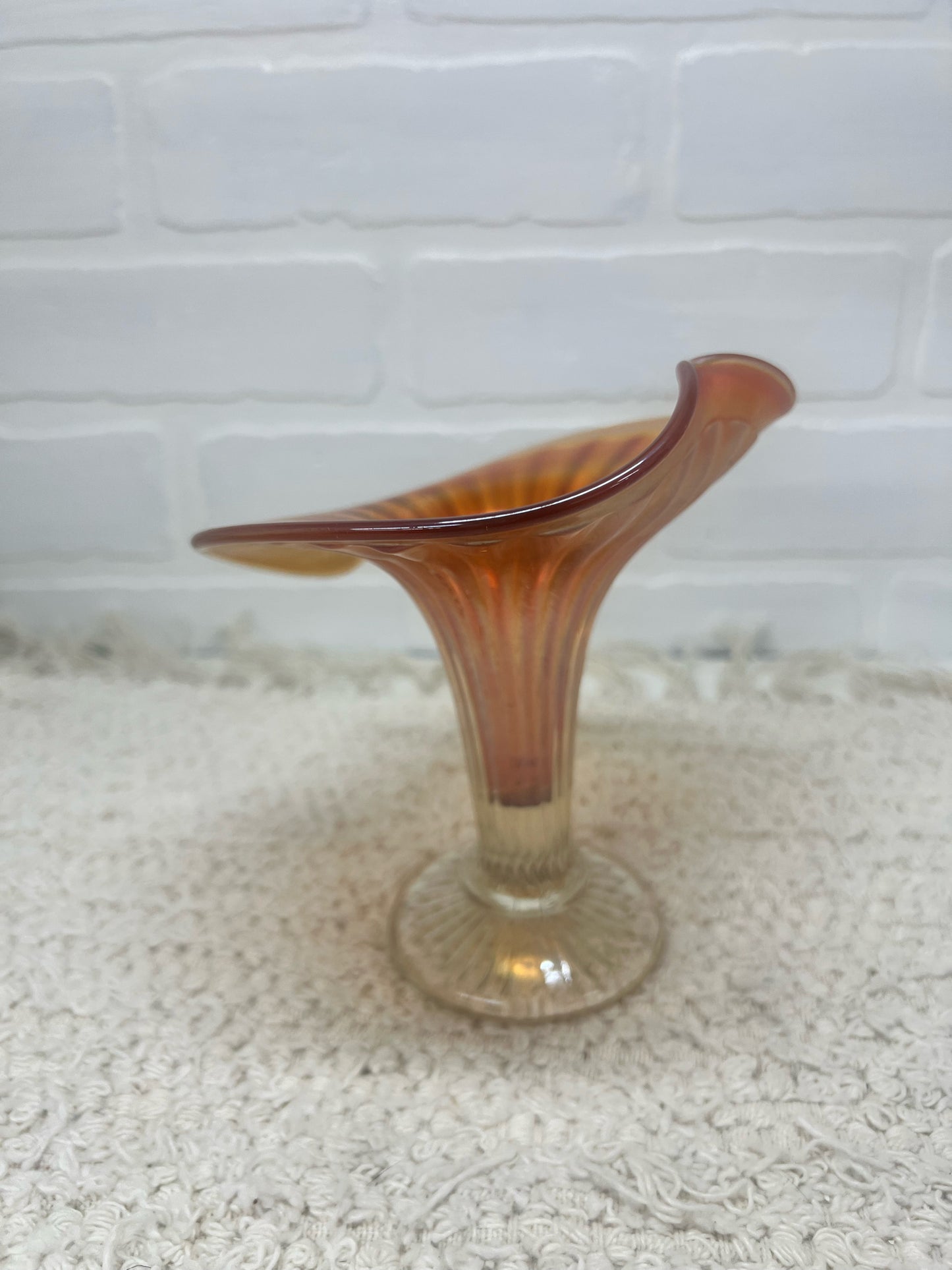 Fenton carnival glass vase