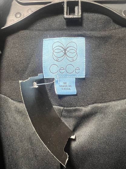 Size M CeCe Fitted Open Front Black Blazer