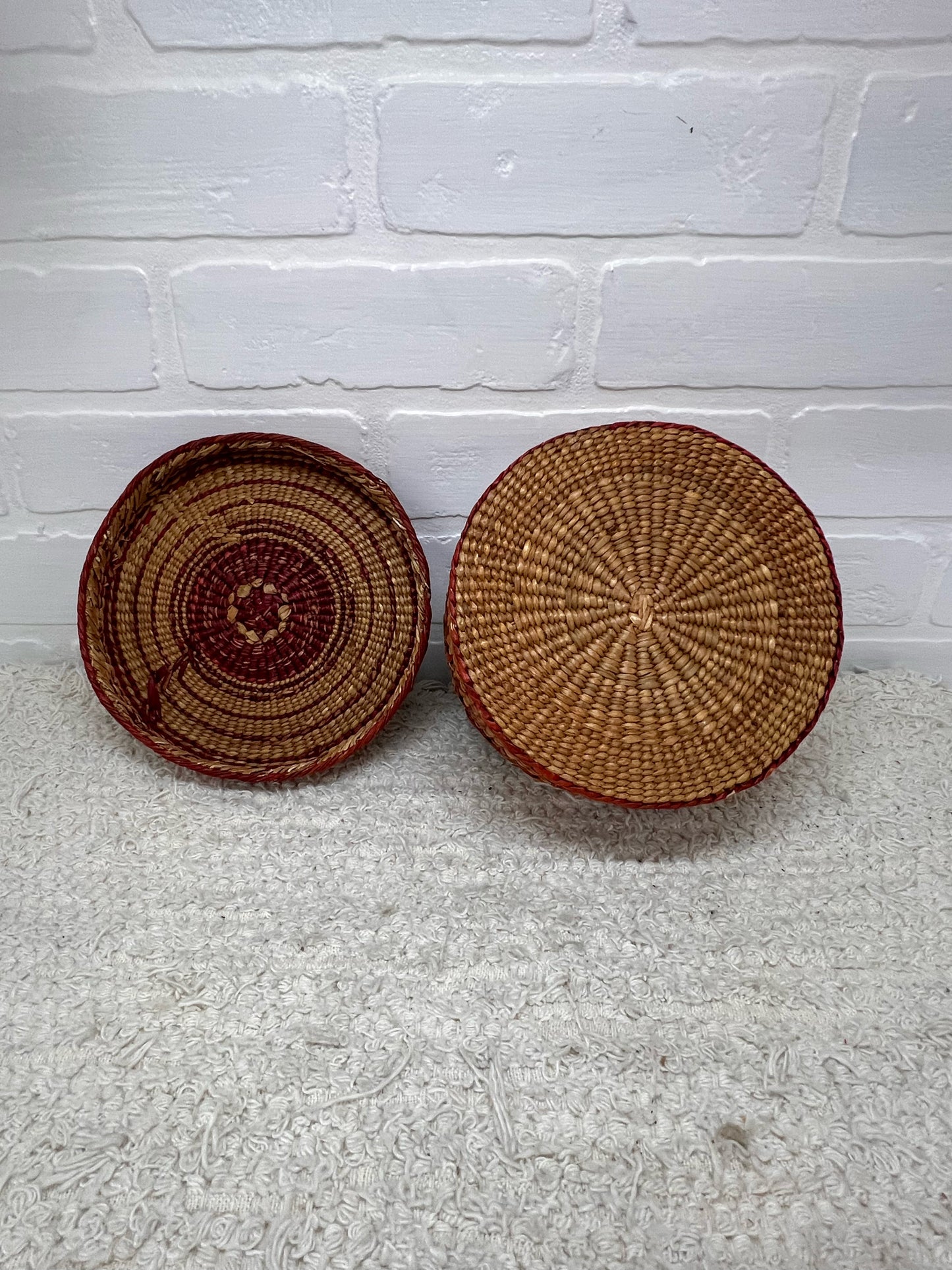 Vintage Round Lidded Basket