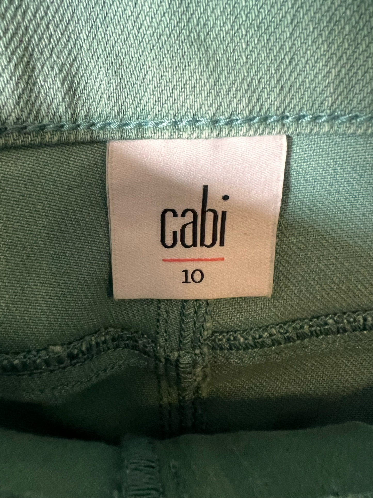 CAbi Size 10 Sage Blue/Green Cropped Jeans