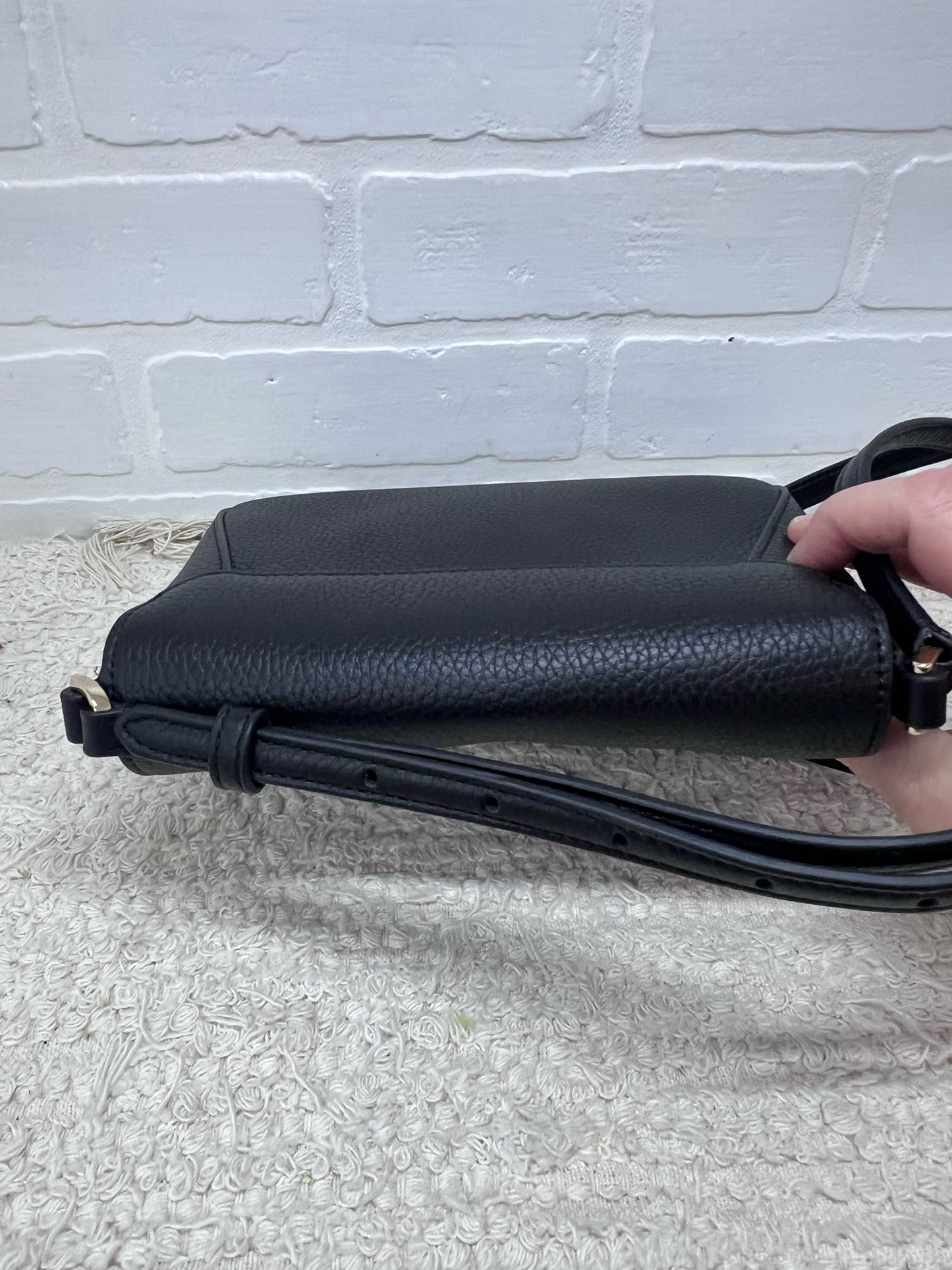 Kate Spade Monica Mini Flap Crossbody in Black Leather