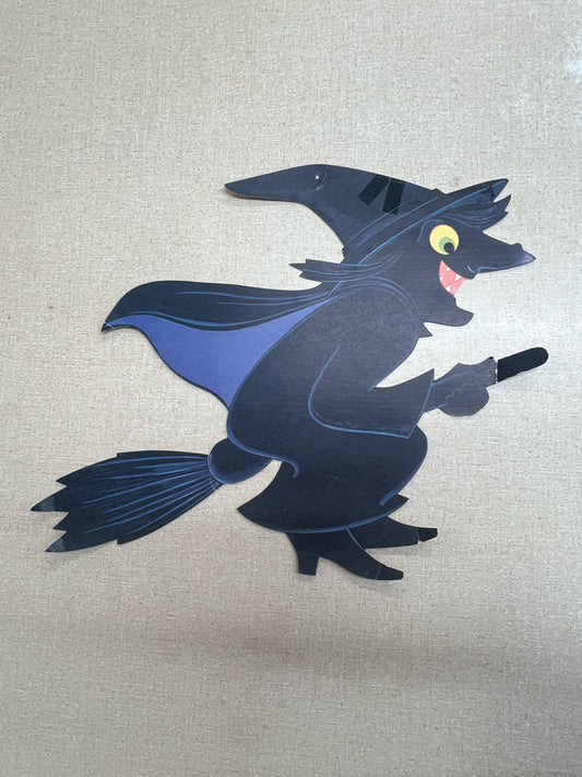 Vintage Die Cut Halloween Witch Cutout
