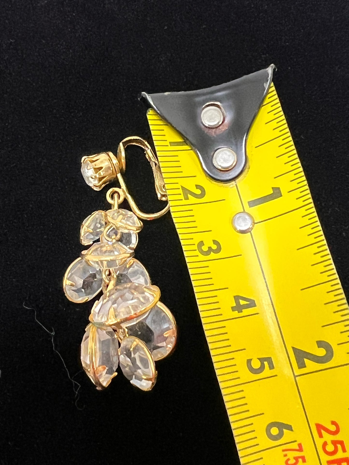 Vintage clear crystal/rhinestone earrings and pin set