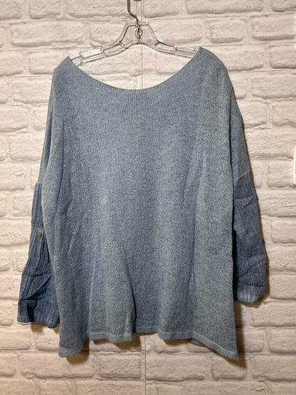 Size M Belle France Mohair Blend Baby Blue Sweater