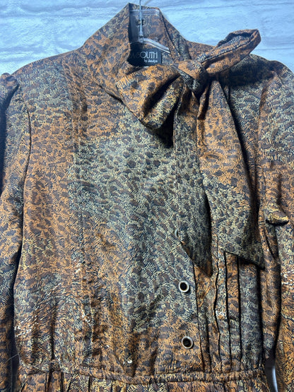 Plaza South Vintage Leopard Print Secretary Bow Dress