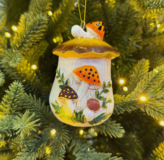 Merry Mushroom Inspired Hand Painted Ornament