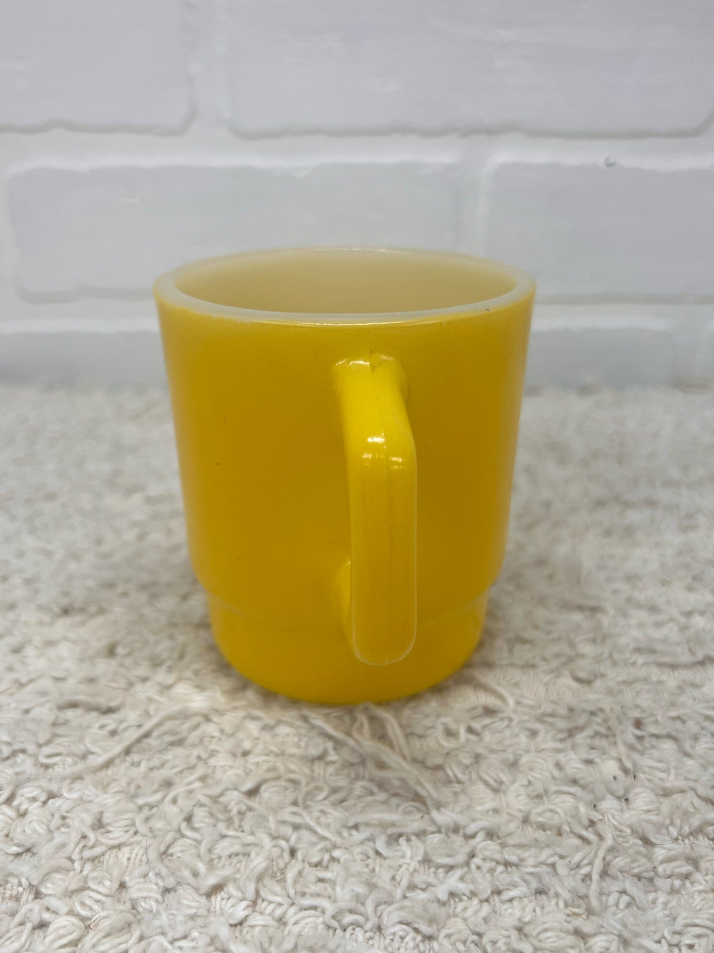 Anchor Hocking Milk Glass Fired on Color Yellow Mug