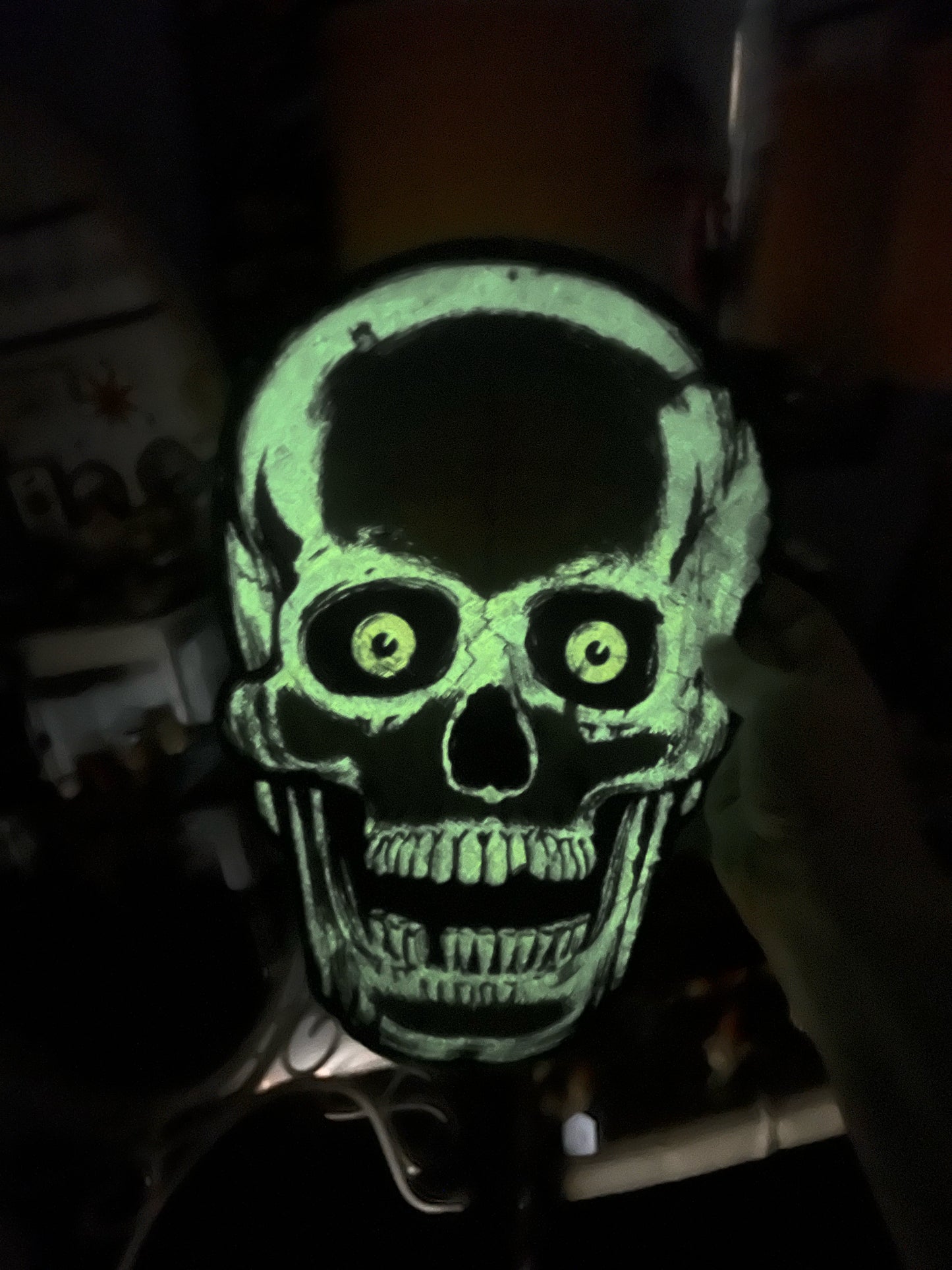 Vintage Beistle Halloween Glow in the Dark Skull