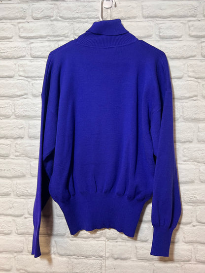 Size M Meister Royal Purple Turtleneck Vintage Sweater