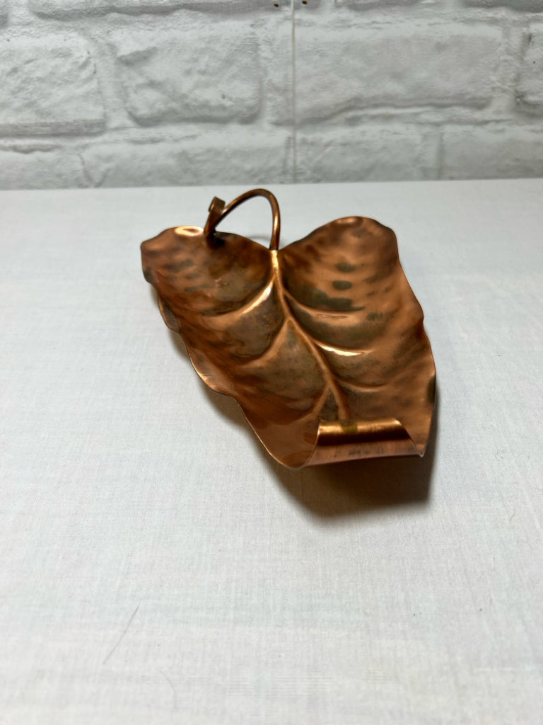 Gregorian Copper vintage copper leaf dish