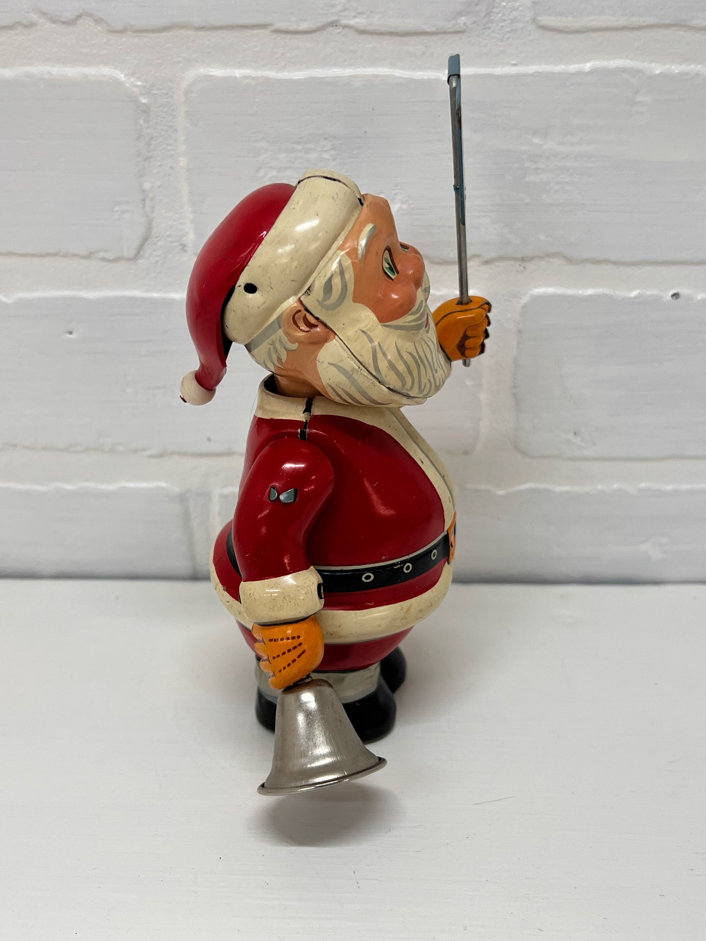 Vintage Wind-up 1950's Santa Tin Lithograph Toy