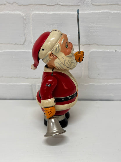 Vintage Wind-up 1950's Santa Tin Lithograph Toy