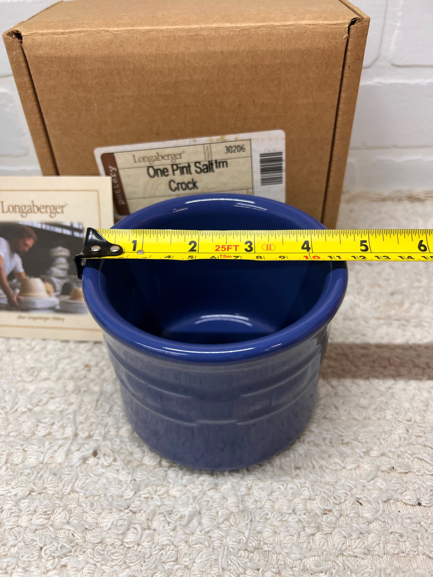 Longaberger One Pint Salt Crock Cornflower Blue