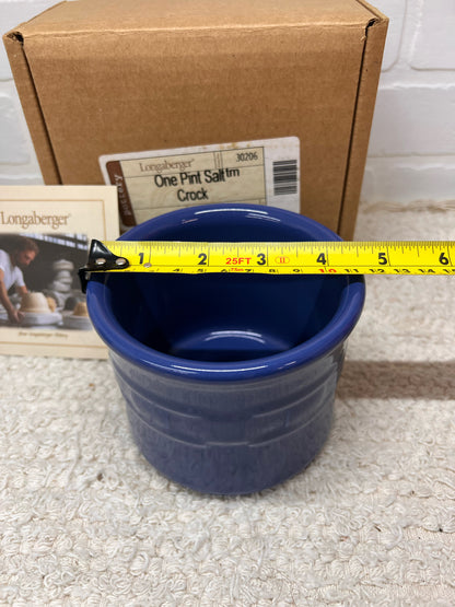 Longaberger One Pint Salt Crock Cornflower Blue