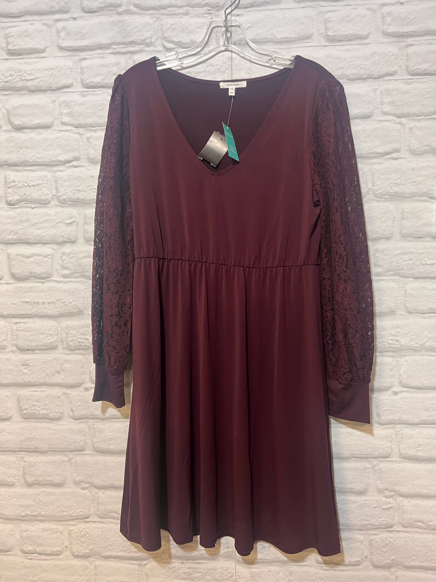 Size M Maurice's  NWT Maroon Lace Sleeve Dress