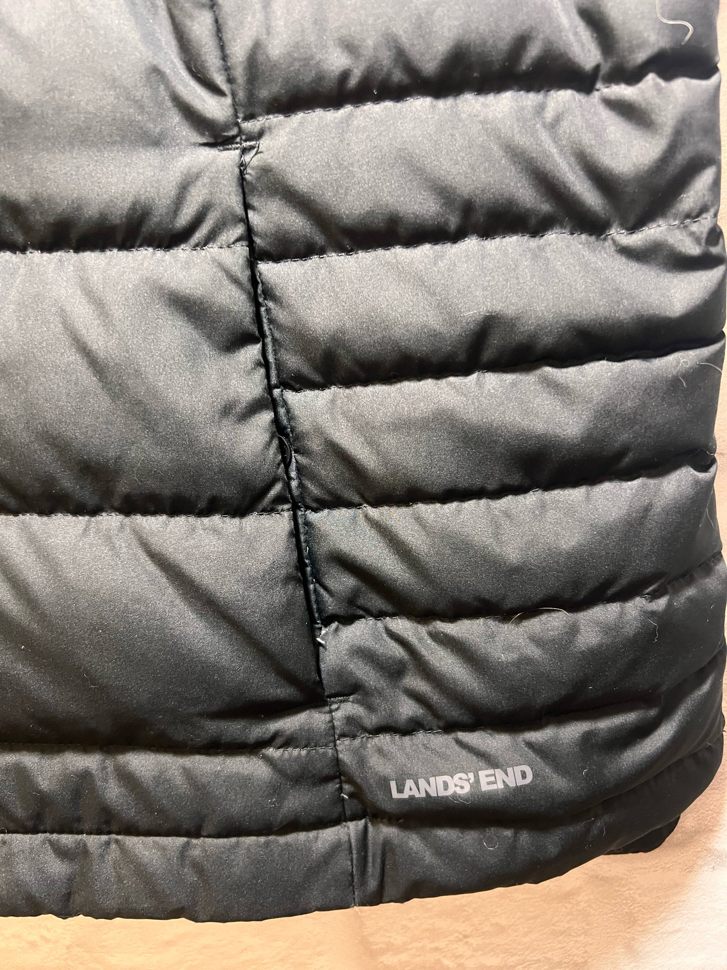 Size XL Petite Land's End  Black Down Filled Quilted Vest
